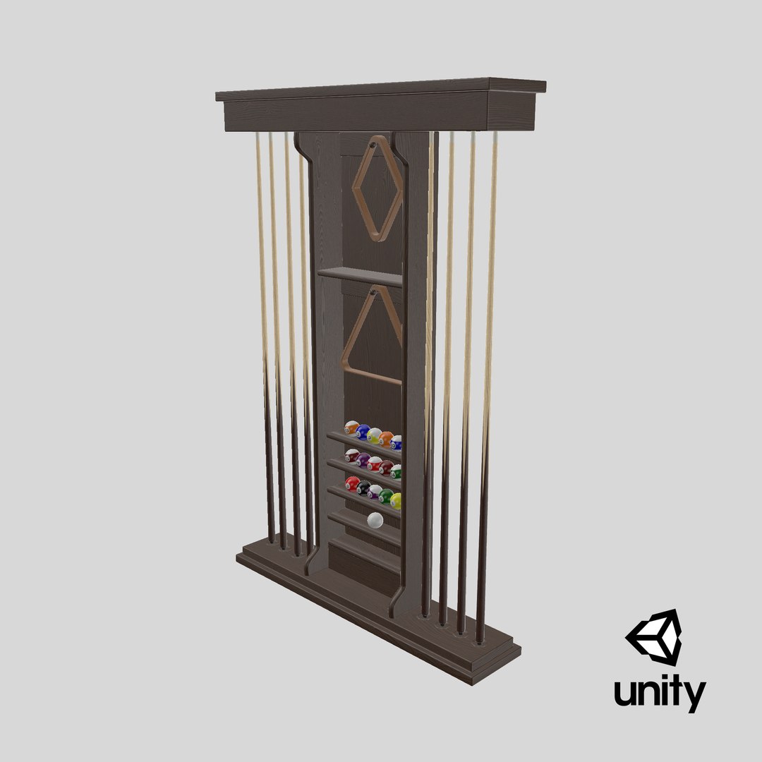 3D Billiard rack with cues and accessories model https://p.turbosquid.com/ts-thumb/ol/DRduJy/oM/stemcell_unity_render/png/1727275755/1920x1080/fit_q87/8ec1964b99f6776054f10c0876c52c6a3c08b075/stemcell_unity_render.jpg