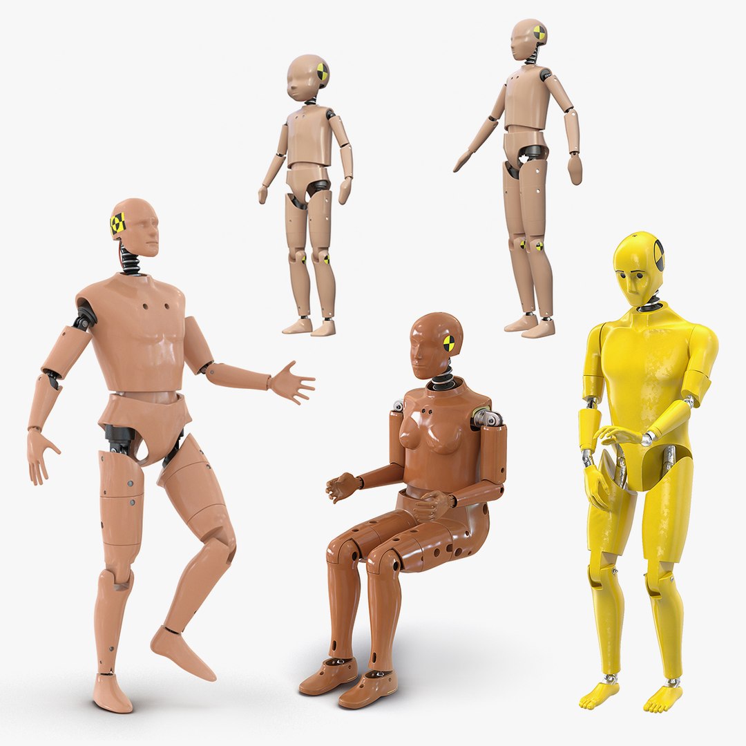 Rigged Crash Test Dummies Collection 5 3D model preview