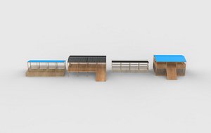3D goat Shed set 3D model model
