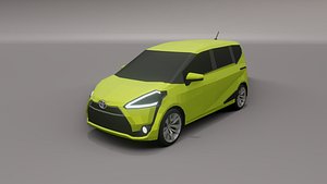 Toyota Sienta low poly 3D model