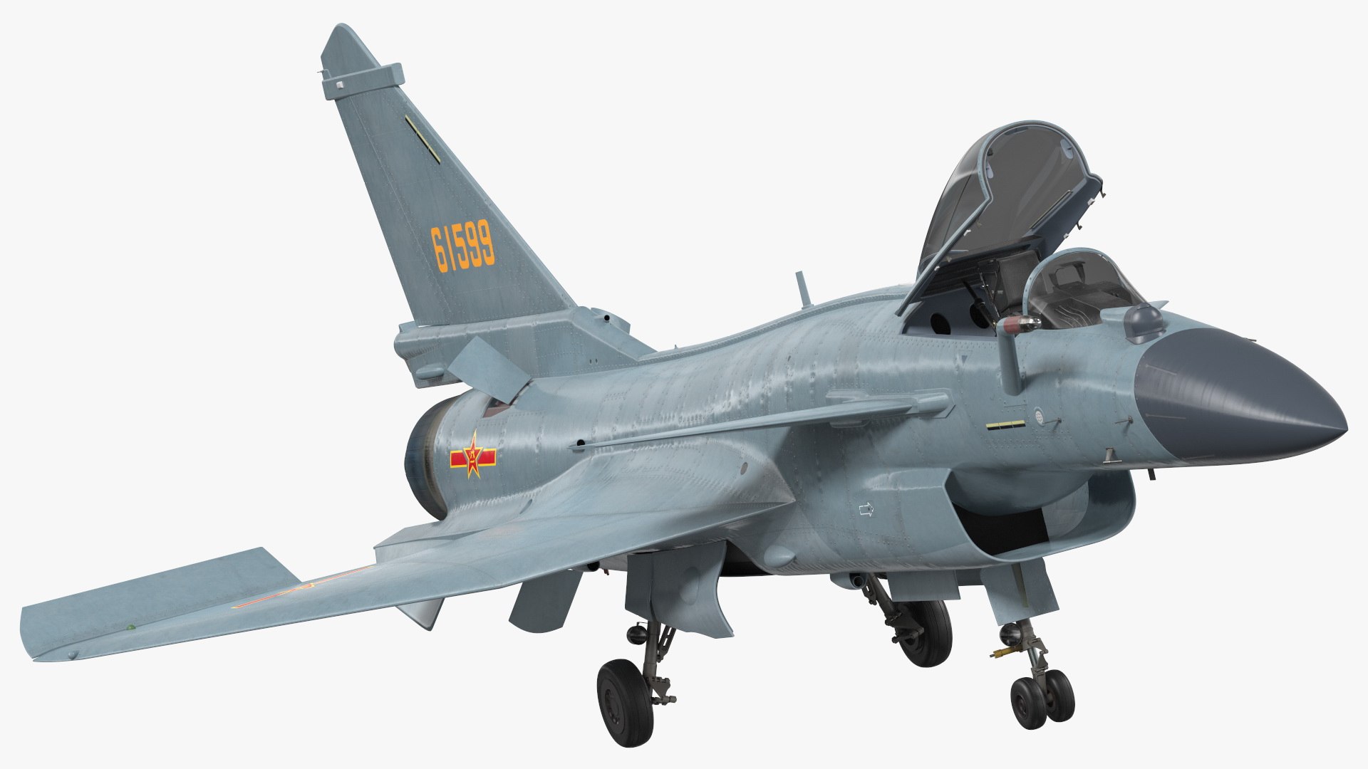 Chinese Air Force Chengdu J10 B Rigged 3D model preview