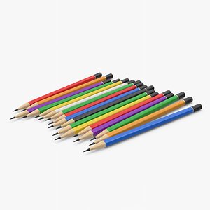 3D Colored Pencils model