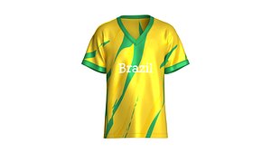 3D model Men Brazil V-Neck Soccer Jersey