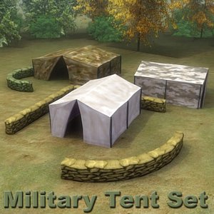 multi military tent 3d max