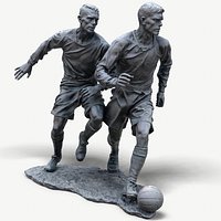 Sculpture of football players