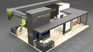 3D exhibition booth stall event model