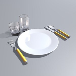 c4d spoon plate knife