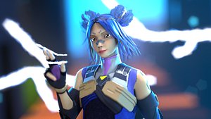 3D rigged valorant neon