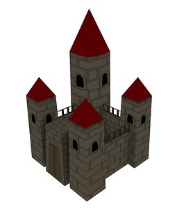 medieval cartoon castle 3d 3ds