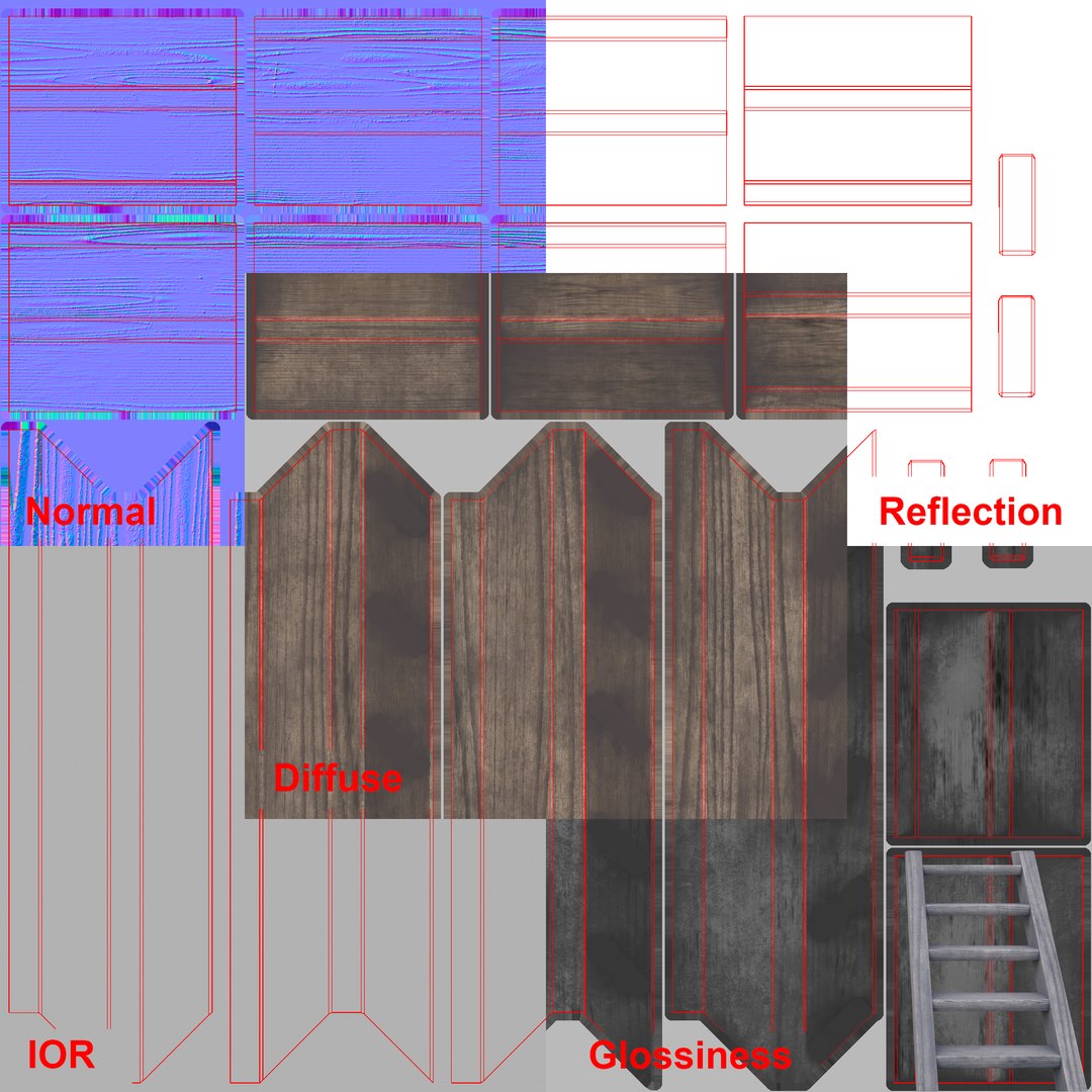 Wooden Ladder model - TurboSquid 1845543