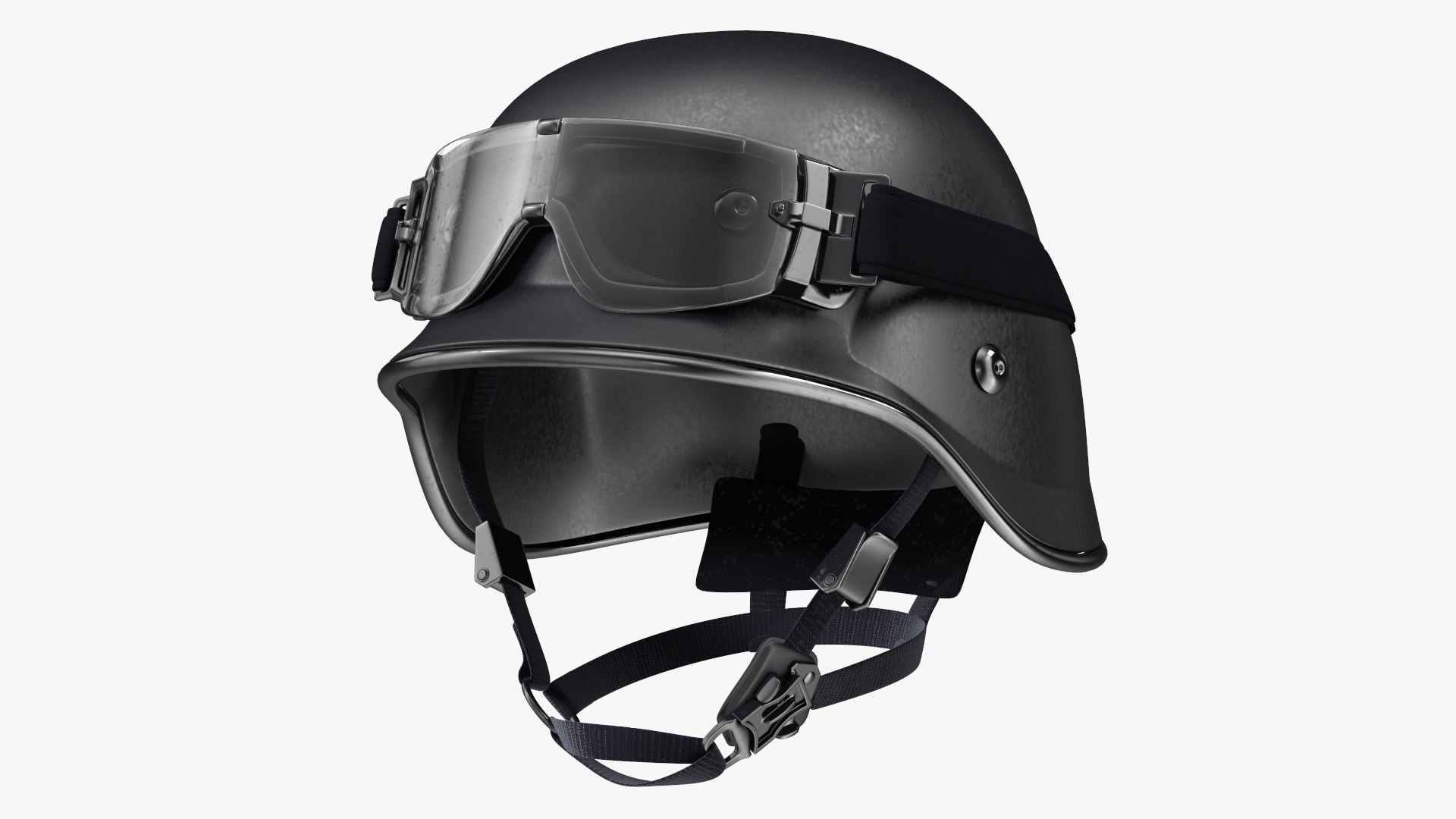 Tactical Helmet with Visor Glasses 3D model preview