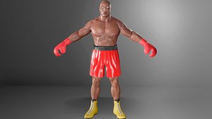 3D boxer boxing model