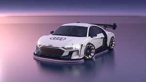 Cartoon Audi R8 in 2D Style 3D model 3D model