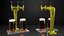 triple tap brass draft beer 3D model