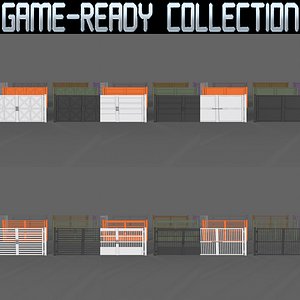 3D PBR Metal Gate C - Collection model