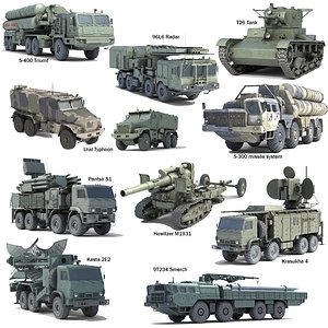 10 Military Vehicles Collection v9