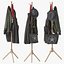 lendra deluxe wooden coat rack 3D model