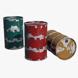 rusty barrels 3d model
