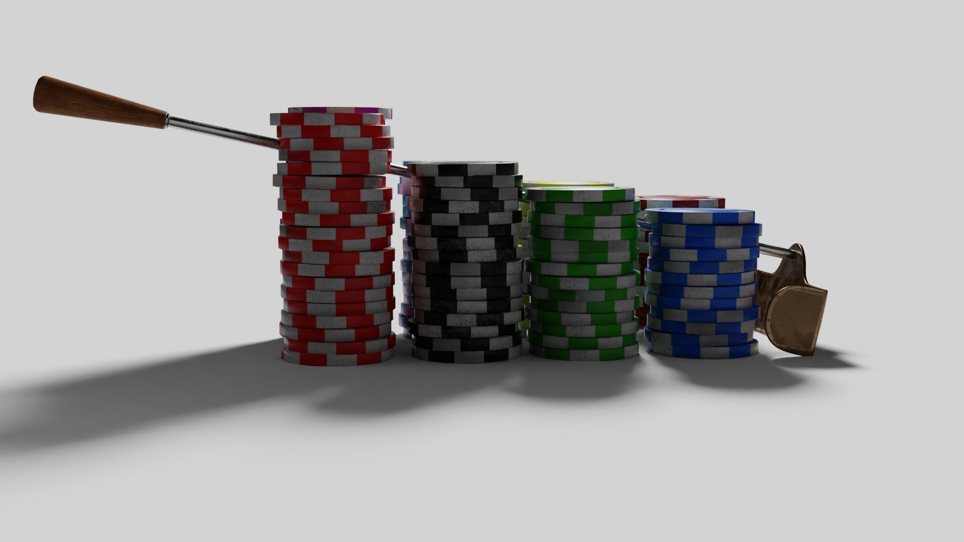 Roulette Rake With 4k Pbr Textures Clean And Dusty Version 3D Model ...