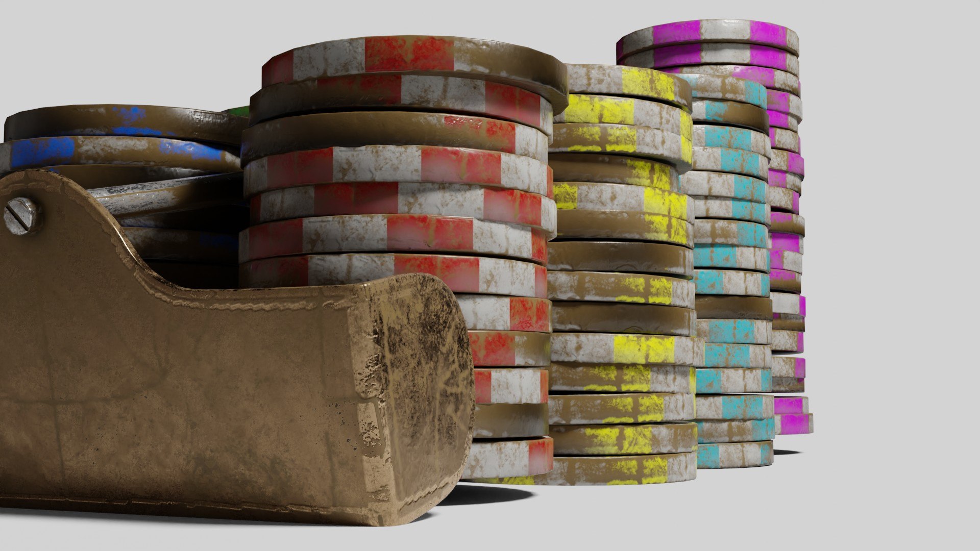 Roulette Rake With 4k Pbr Textures Clean And Dusty Version 3D Model ...