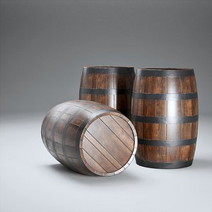 3D WoodenBarrel model