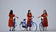 00343Anisa011 - Adult Caucasian woman standing with bicycle in casual summer commuting attire