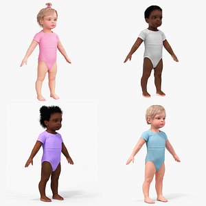 Babies Wearing Bodysuit A-Pose Collection