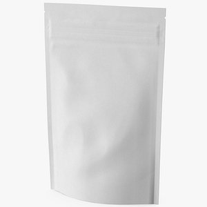 zipper white paper bag 3D model