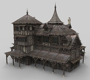 medieval house fantasy 20 model