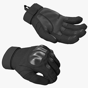 Black Armor Gloves Rigged