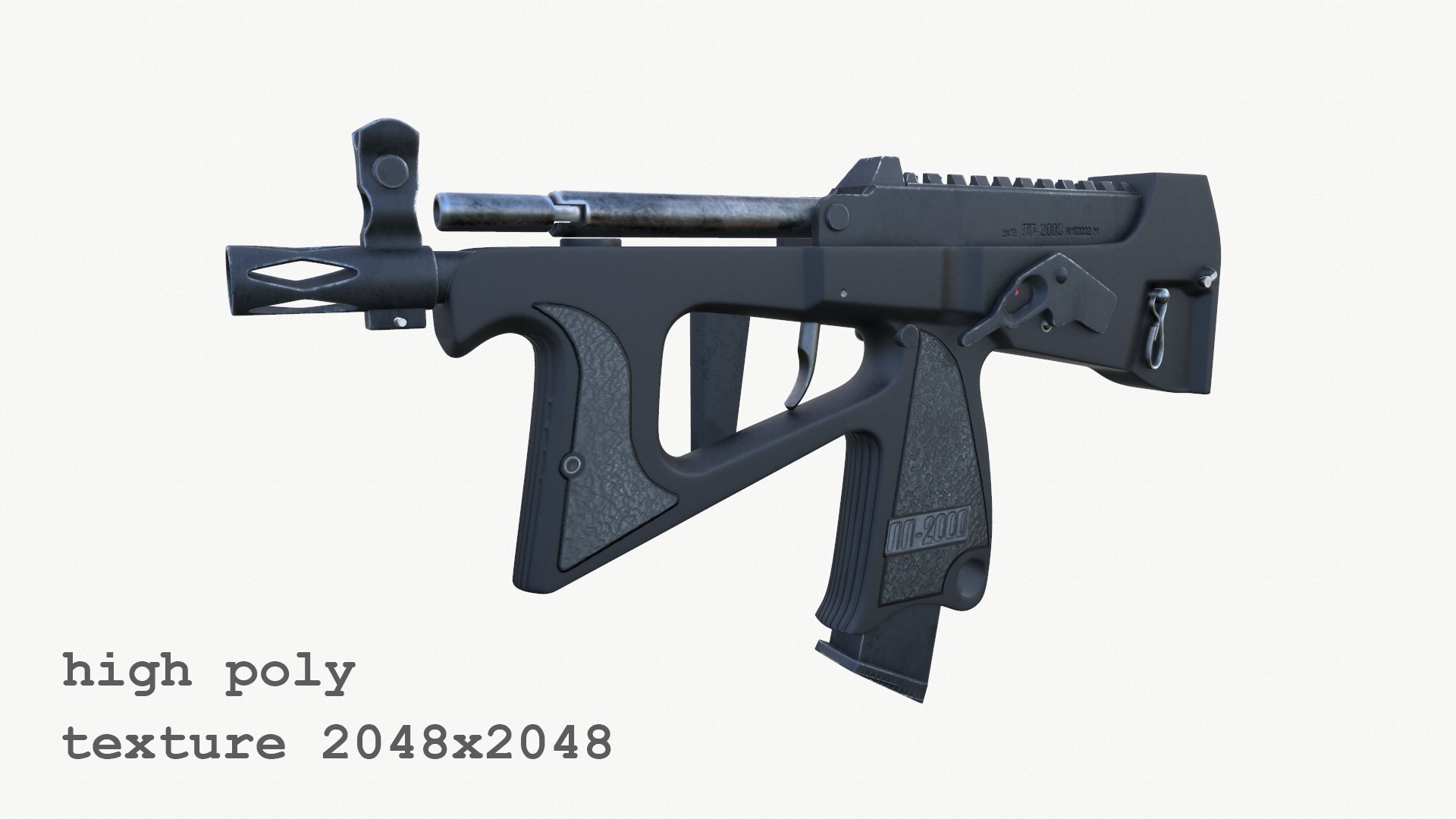 Submachine Gun PP2000 3D Model - TurboSquid 2240881