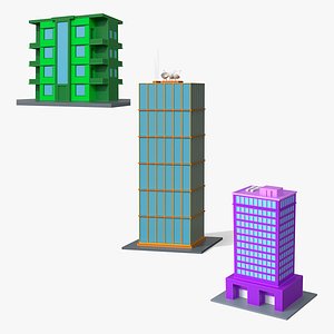 Cartoon Buildings Collection 3