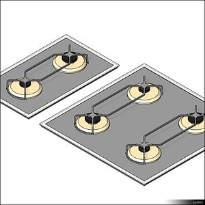 free gas hob 3d model
