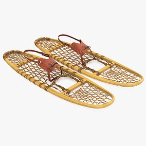 3D Canadian Wood Snowshoes Ready to Wear model