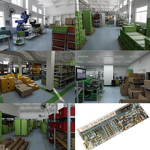 factory interior scene 3D model