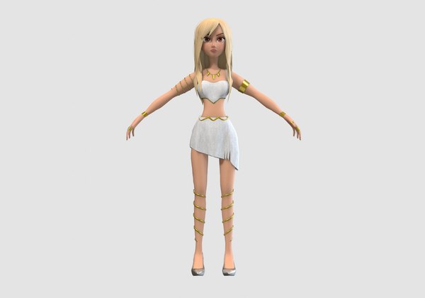 3D model epic cartoon girl