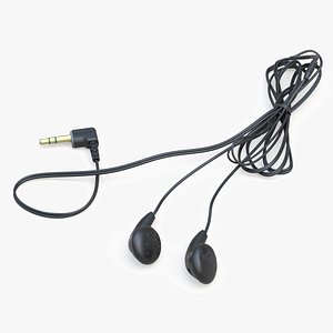 Vintage Wired In-Ear Headphones 3D model
