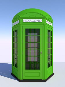 classical hexagonal british phone 3D model