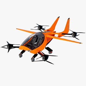 eVTOL Flying Car Air One Orange PBR