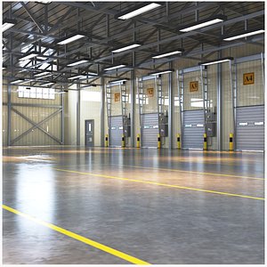 Detailed Warehouse With Interior And Exterior