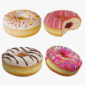 Realistic Glazed Donut Collection