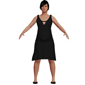 caucasian pregnant woman rigged character 3D