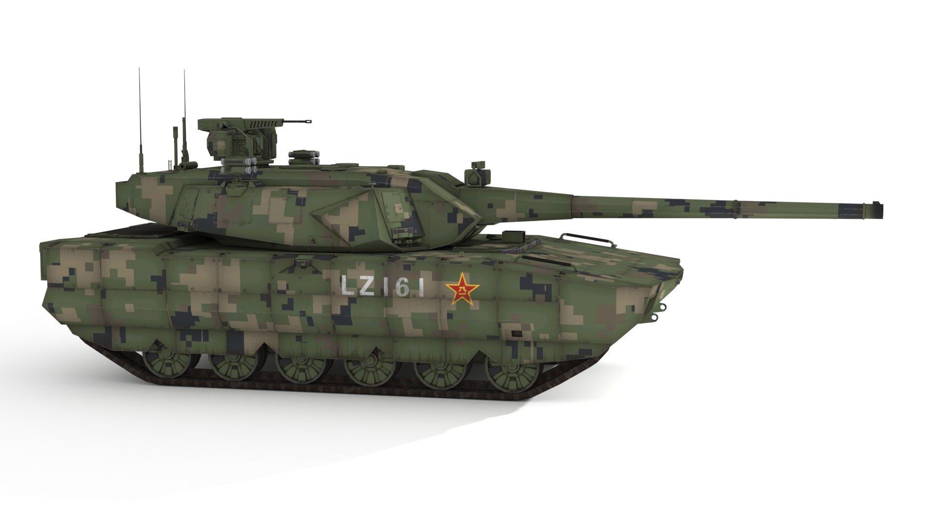 ZTZ-100 Main Battle Tank 3D Model High-Poly PBR Textures Model ...