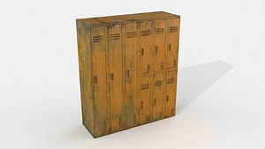 3D model Rusty Vintage Yellow Metal Locker