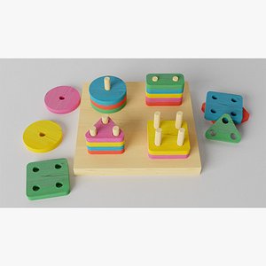 Wooden Sorter Toy 3D model