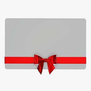 Christmas gift card with ribbon 03
