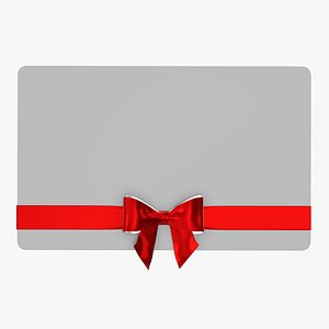 Christmas gift card with ribbon 03