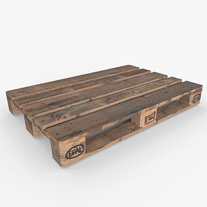 Industrial wooden pallet 3D model