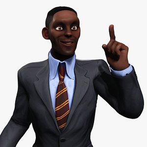 3D Toon Professional in Suit Businessman Low-poly 3D model model