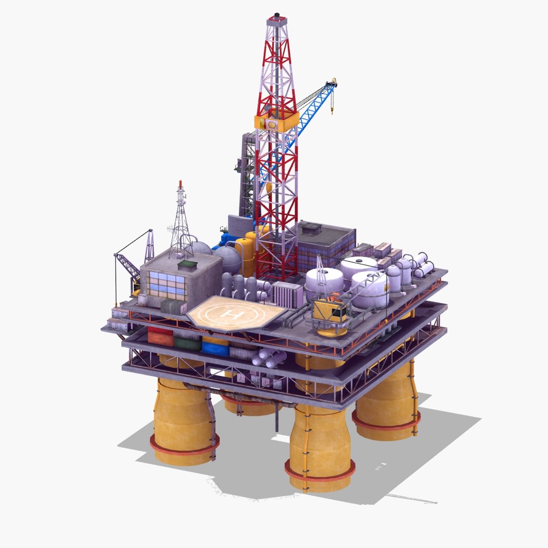 Oil Rig Platform 3d Model